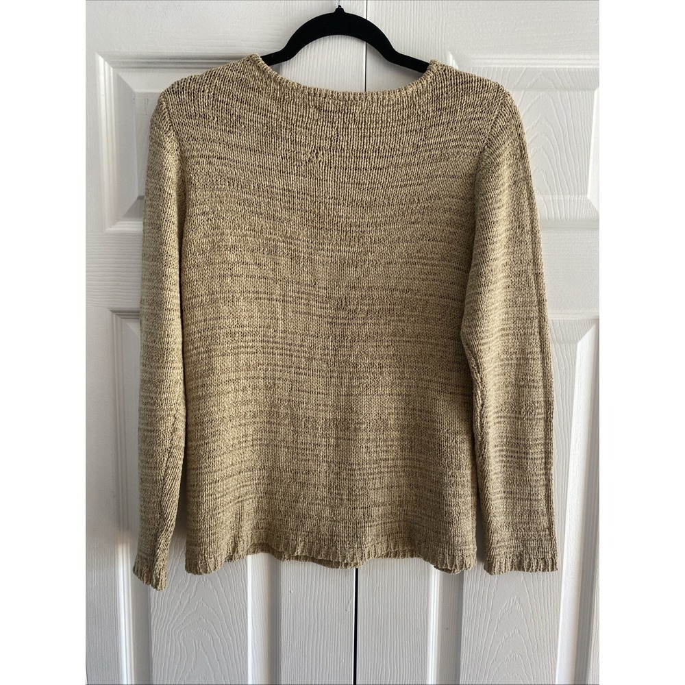 Chicos Design‎ 2 Womens Large Tan Knit Silk Blend Sweater - Picture 6 of 6